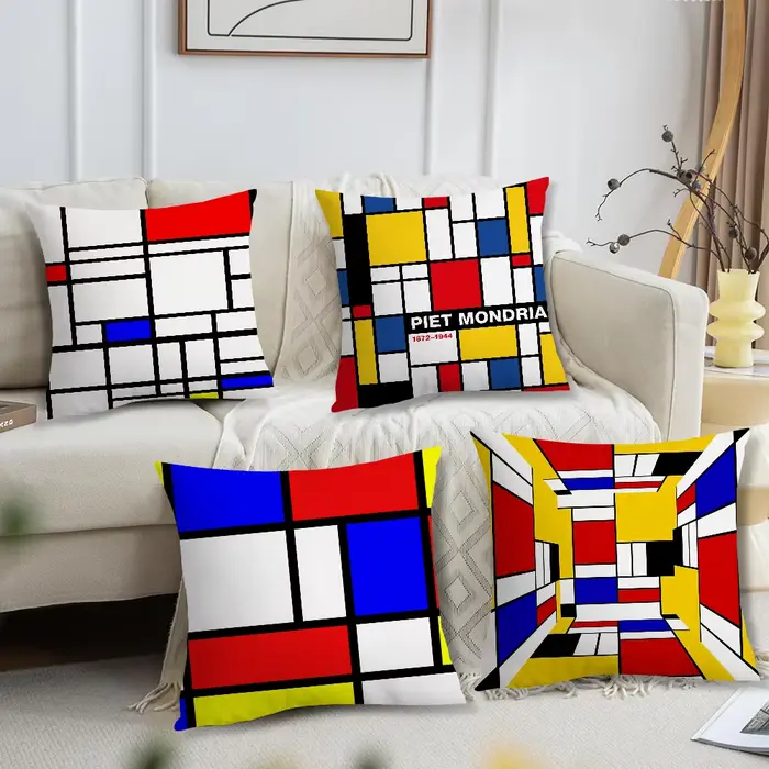 Peinture abstraite Piet Mondrian Art Simple pour chambre voiture café