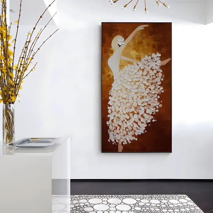 Danseur de ballet peint à la main peinture abstraite couteau à palette sur toile