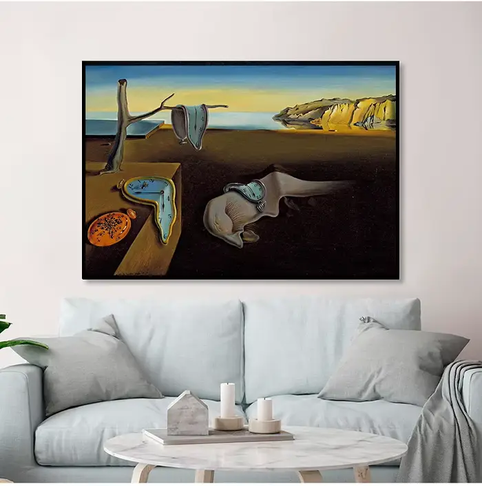 Affiche de peinture sur toile surréaliste de Salvador Dali, la persistance des horloges de mémoire, art mural, décoration de salon et de maison
