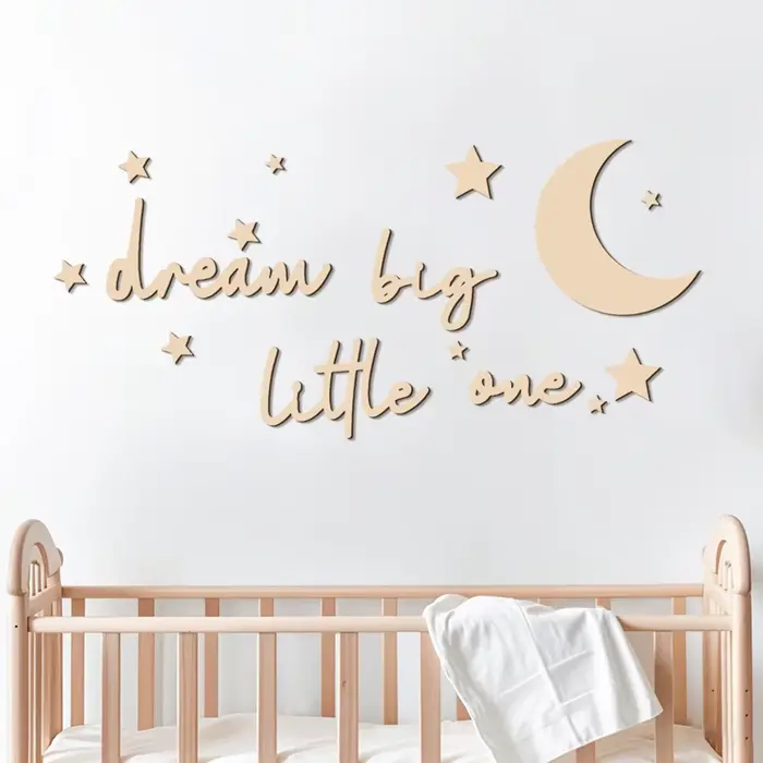 Autocollant mural de rêve en bois Big Little One