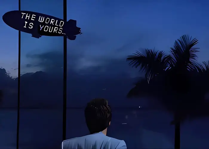 Affiche en toile de motivation du film classique Tony Montana, le monde est vous, images d'art mural