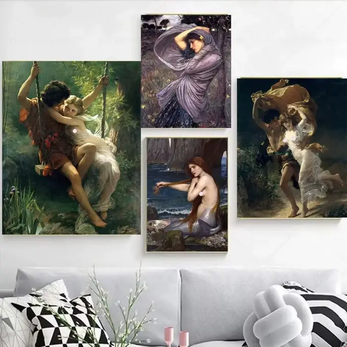 Ensemble d'art britannique pré-raphaélite pour la décoration de la maison