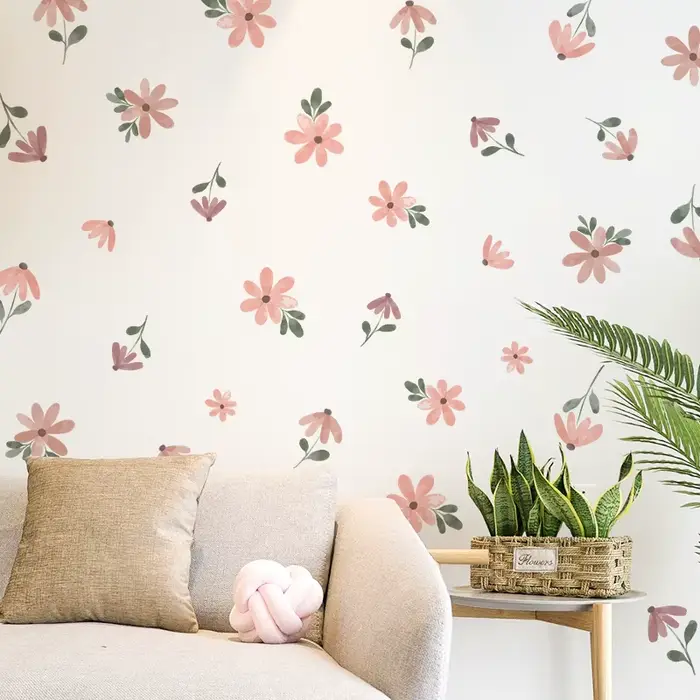 Autocollant mural petite fleur style Bohème