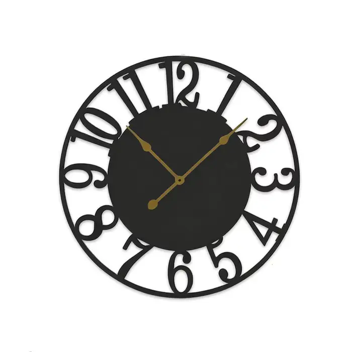 Horloge murale Vintage en métal 50/60cm, grande horloge murale silencieuse en fer, alimentée par bat
