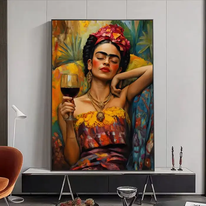 Poster sur toile ANIME F-Frida Kahlo, sans plis, imperméable, durable, idéal pour la décoration mura