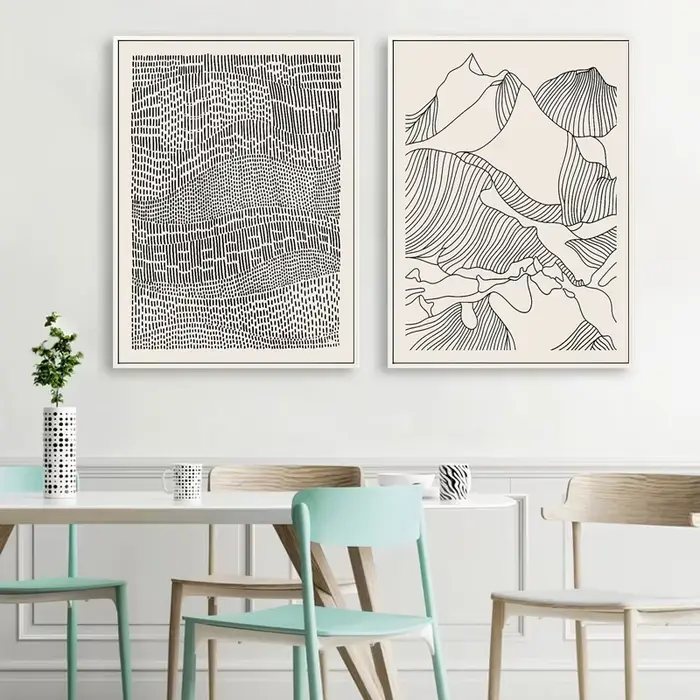 Toile de peinture nordique noir et blanc
