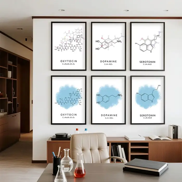 Affiches d'art moléculaire chimique : Dopamine