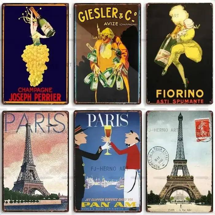 Affiche Murale Vintage en Métal