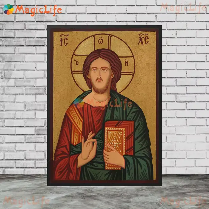 Tableau mural orthodoxe Pantocrator avec icône de la bénédiction de Christ, pour église, affiche mur
