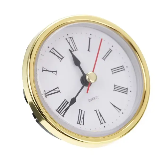 Horloge classique à mouvement à quartz artisanal, horloges rondes, insert de tête, chiffres romains