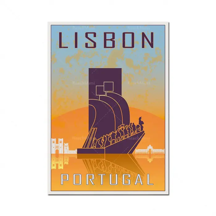 Affiche graphique de lotus de paysage vintage de Paris