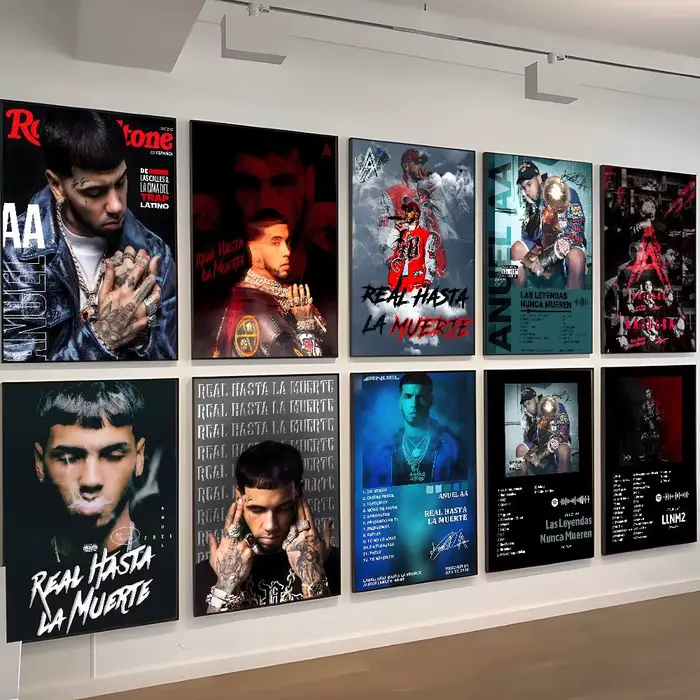 Anuel AA Real Hasta La Muerte - Affiches vintage classiques de l'album musical