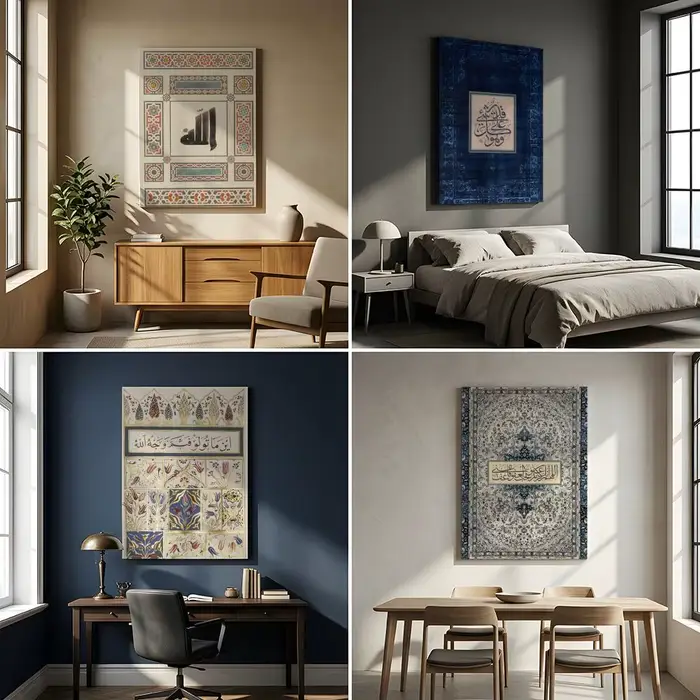 Décoration murale sur toile avec cadre intérieur