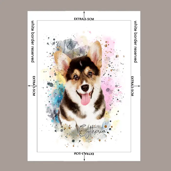 Portrait personnalisé de chien/chat avec nom