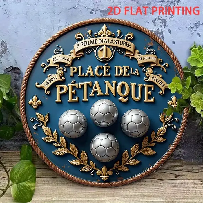Décor de jeu de boules françaises Vintage 2D plat