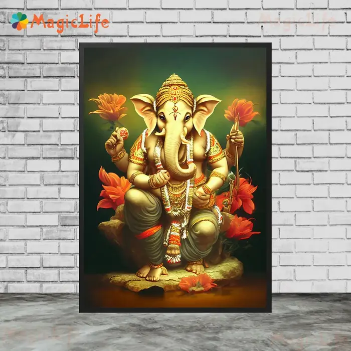 Affiches murales de Religion indienne Ganesha dieu hindouisme, images murales pour salon, affiche de
