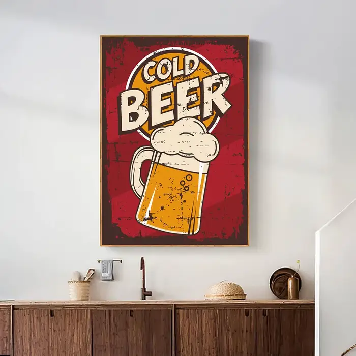 Affiche d'art mural de bière vintage