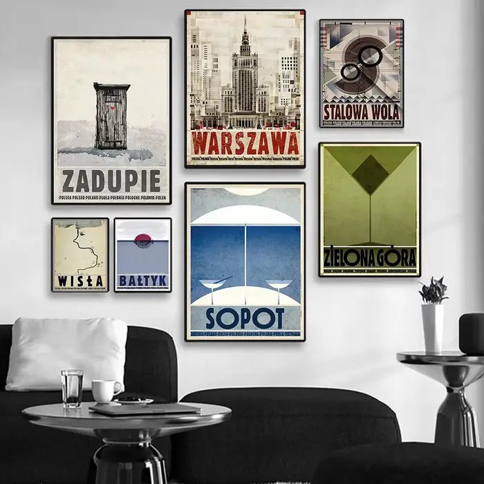 Affiche de voyage rétro polonais