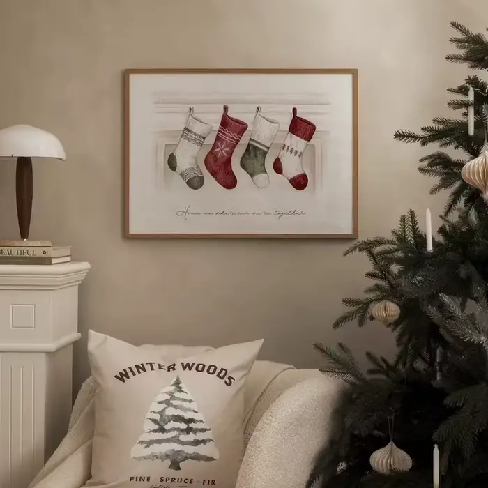 Affiche de décoration de boule d'arbre de noël