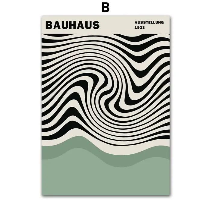 Bauhaus – affiches murales modernes et minimalistes, lignes de blocs de couleurs vertes, imprimés, p