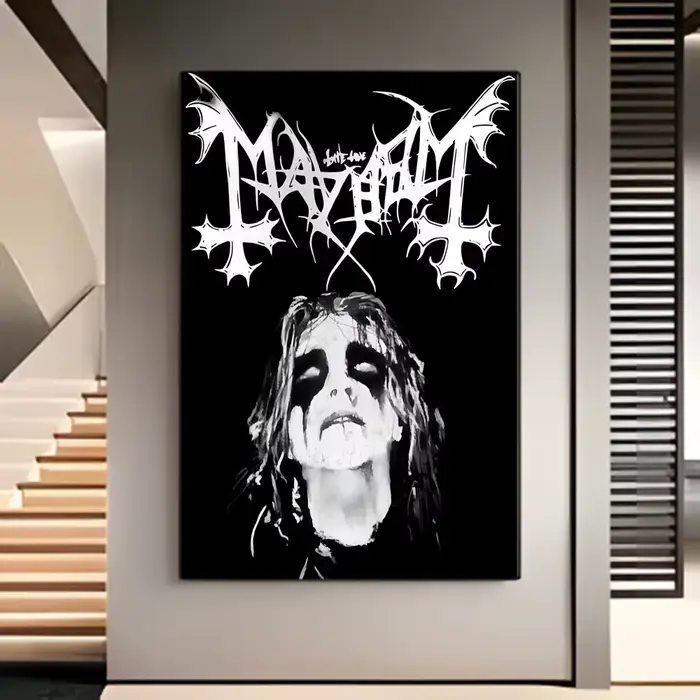 Affiche artistique du groupe de métal noir M-Mayhem, impression murale de film américain, décoration