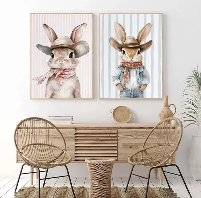 Affiche d'illustration de lapin mignon