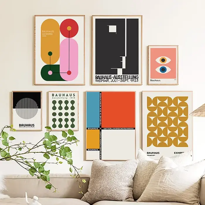 Affiche et imprimés d'exposition géométrique abstraite Unique Bauhaus moderne
