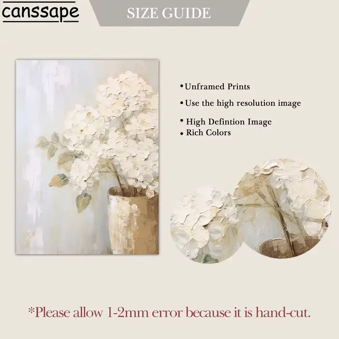 Peinture à l'huile de fleur blanche pour la décoration de salon