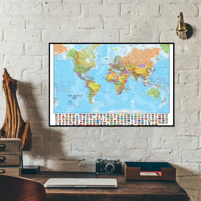 Affiche de carte du monde