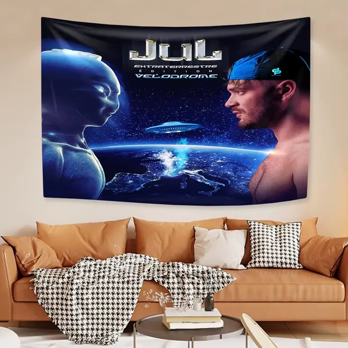 Jul C'est Pas Des Lol drapeau Album couverture tapisserie rappeur affiche Tarot Hippie chambre Bar café décor à la maison bannière de Concert