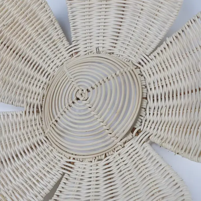 INS – ornements muraux de fleurs en rotin tissé nordique
