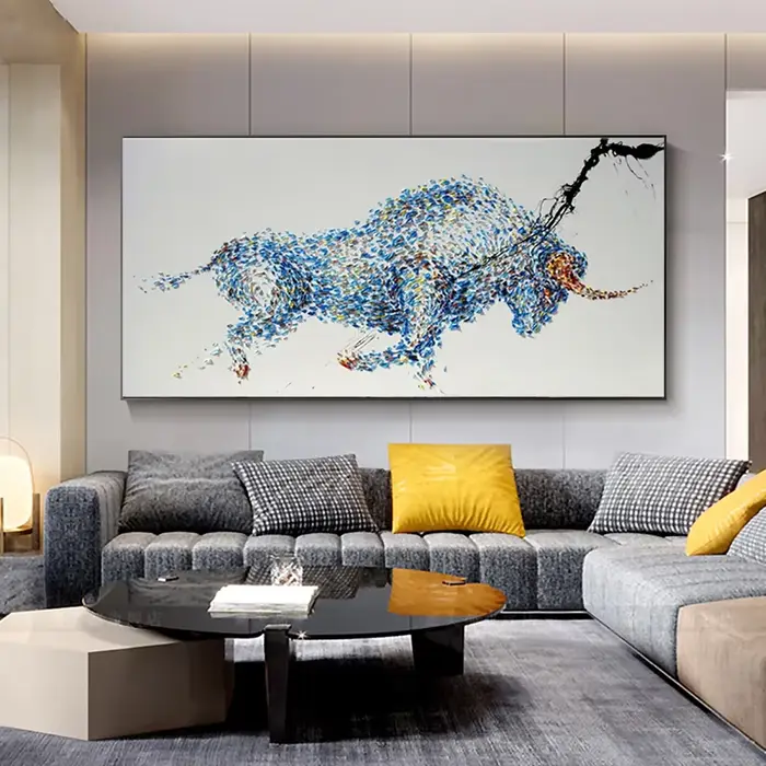 Peinture à l'huile de cerf de tuyau d'art d'animal peint à la main