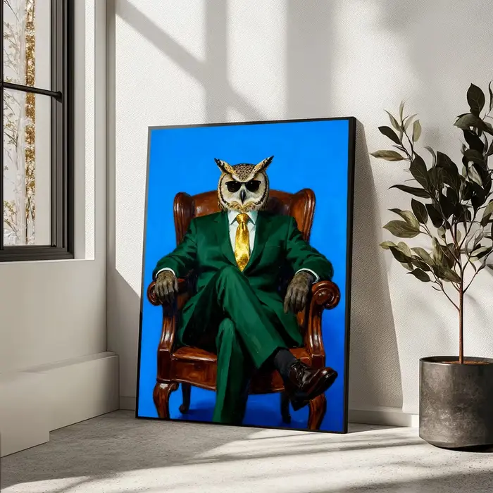 Animaux modernes en costumes Art mural élégant roi Lion Panda tigre léopard patron affiche impression gorille éléphant toile peinture décor