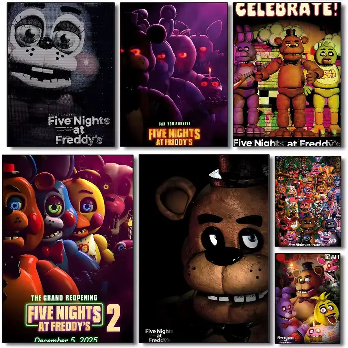 Affiche classique Five Nights at Freddy's (Fnaf) sur toile HD