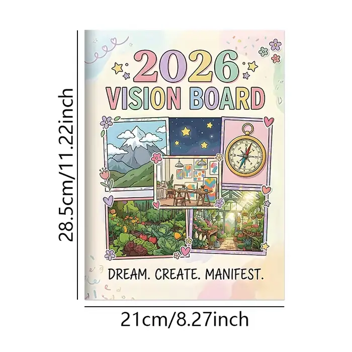 Tableau de vision et planificateur d'objectifs 2026 : Manifestez votre meilleure vie avec une planification stratégique