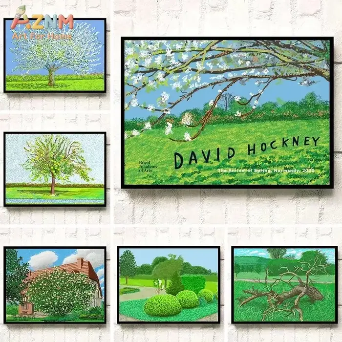 AZNM David Hockney – impression sur toile de paysage de la Normandie au printemps