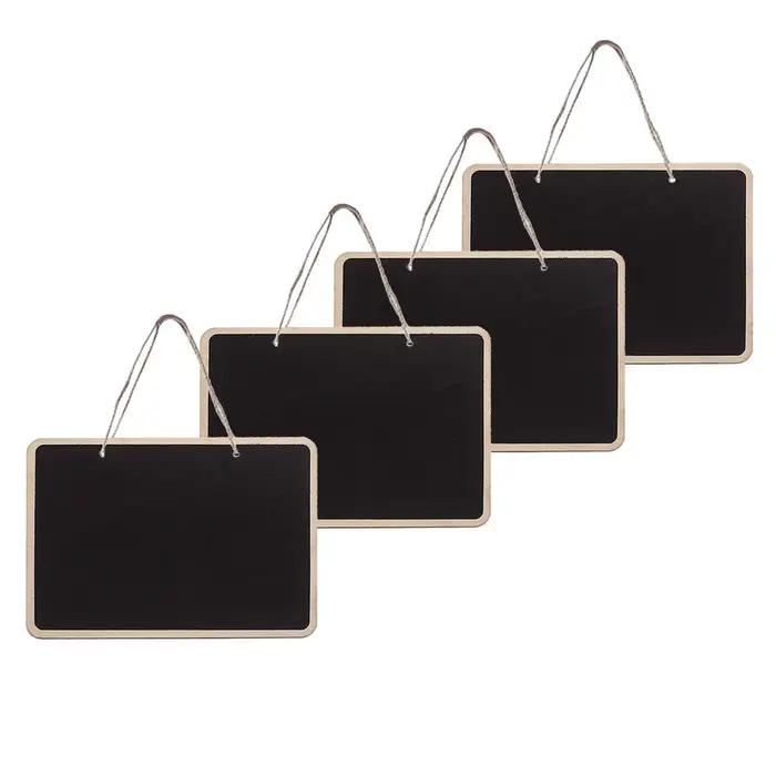 Tableau noir en bois d'arate Double face suspendu, 4 pièces