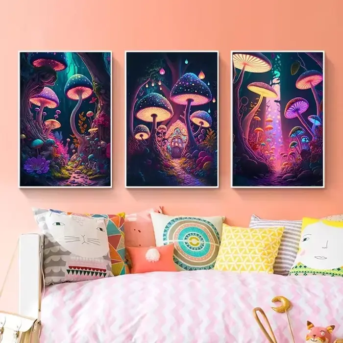 Peinture sur toile colorée