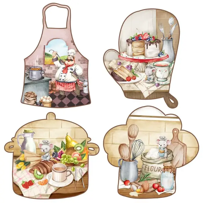 Mode imperméable à l'eau anglais vaisselle autocollants mignon bricolage cuisine Stickers muraux aut