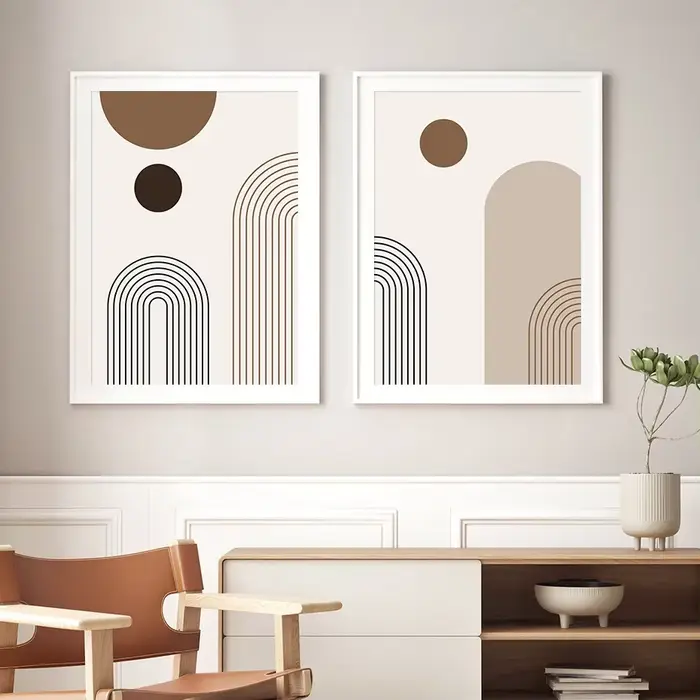 Toile d'art mural esthétique abstrait scandinave
