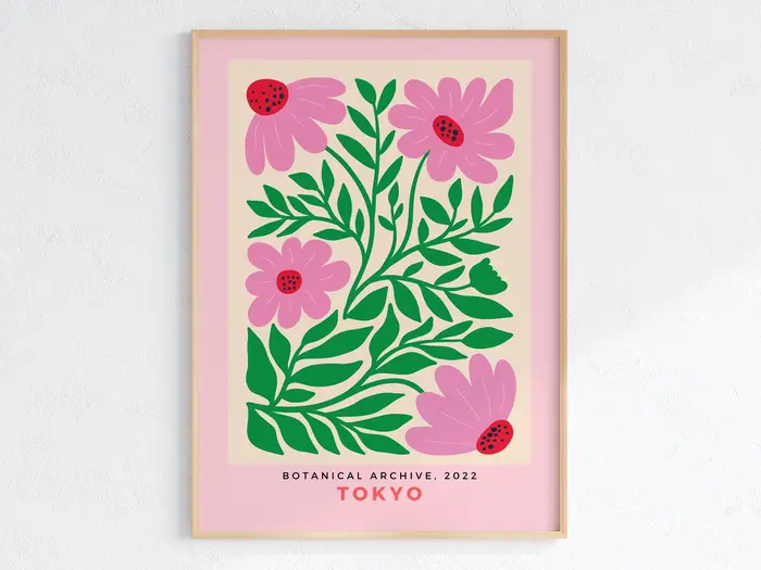 Affiche murale imprimée bleu Pastel
