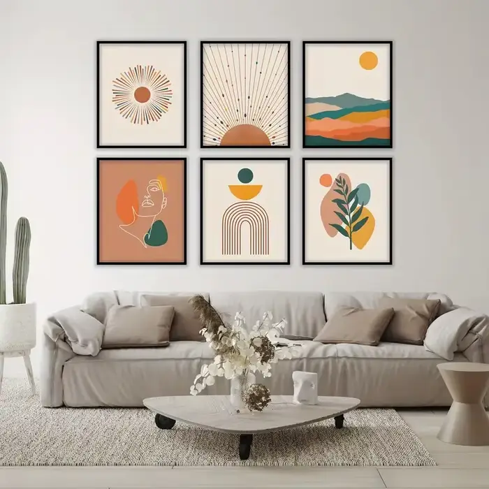 Peinture sur toile bohème minimaliste