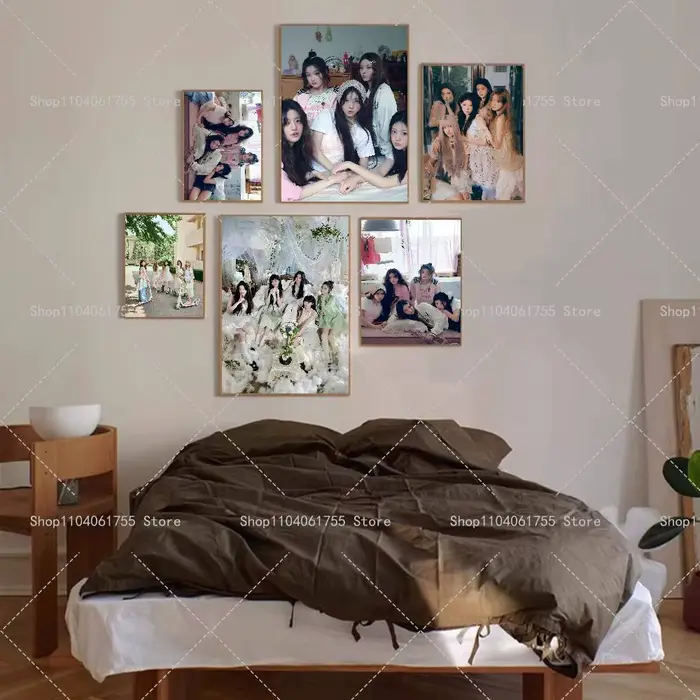 Affiche KPOP I-ILLIT, autocollant artistique auto-adhésif en papier imperméable, décoration murale pour café, bar, chambre