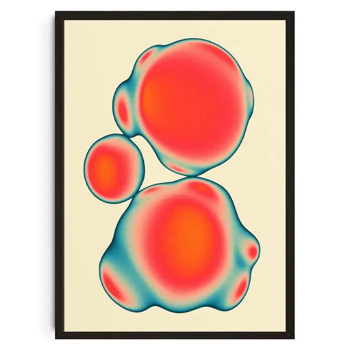 Formes géométriques psychédéliques abstraites modernes, couleurs colorées, peintures sur toile et af