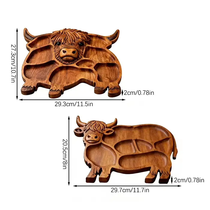 Planche à charcuterie en bois Highland-Cow