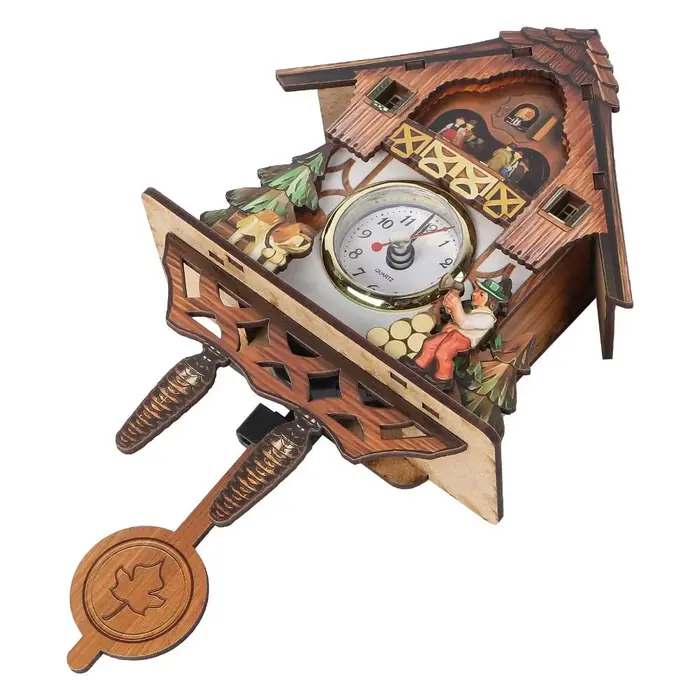 Pendule murale en bois vintage pour enfants