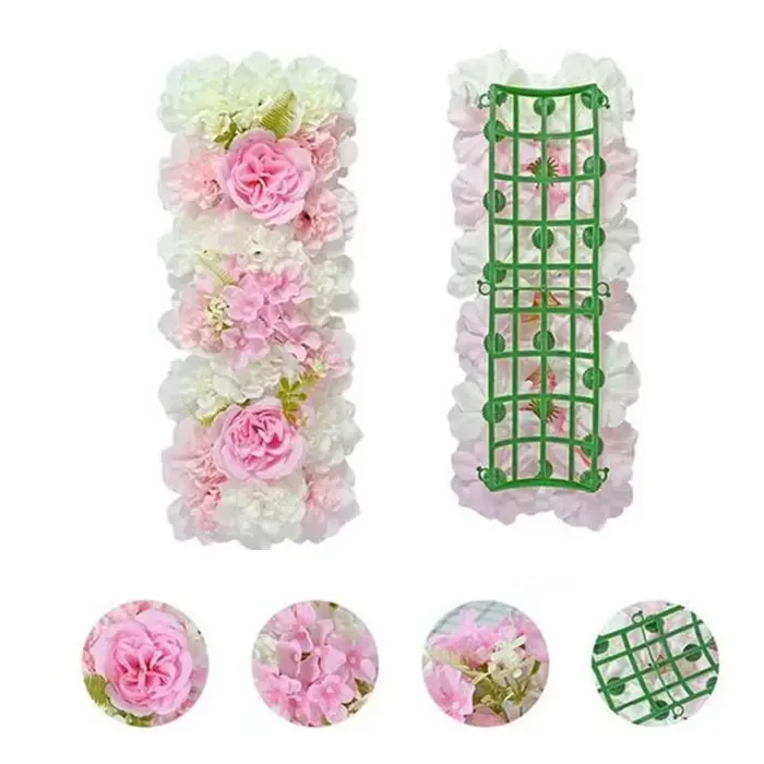 Panneau mural de fleurs artificielles simulées DIY 3D pour mariage