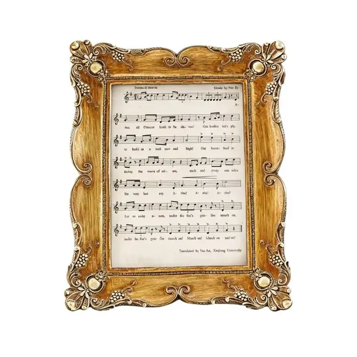 Cadre Photo Antique sculpté en or, avec fleurs ornées en relief, pour suspension murale décoration t