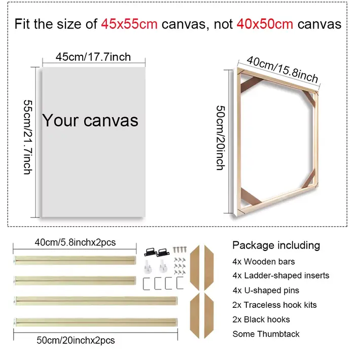 35x45 40x50cm cadre de peinture d'art mural cadres en bois pour toile
