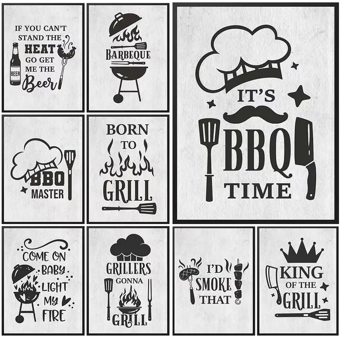 Affiches de cuisine amusantes avec citations de barbecue